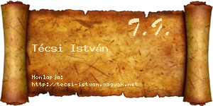 Técsi István névjegykártya